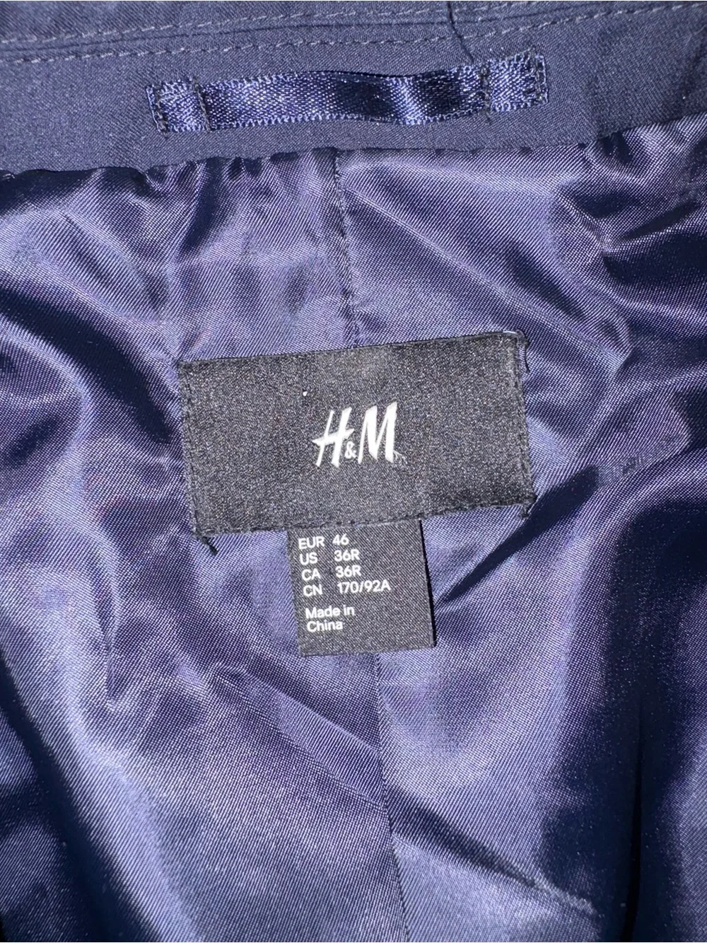 H&M Men's Dark Navy Single-Breasted Blazer